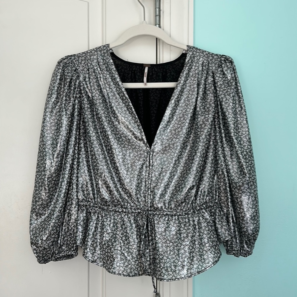 Free People Metallic Blouse